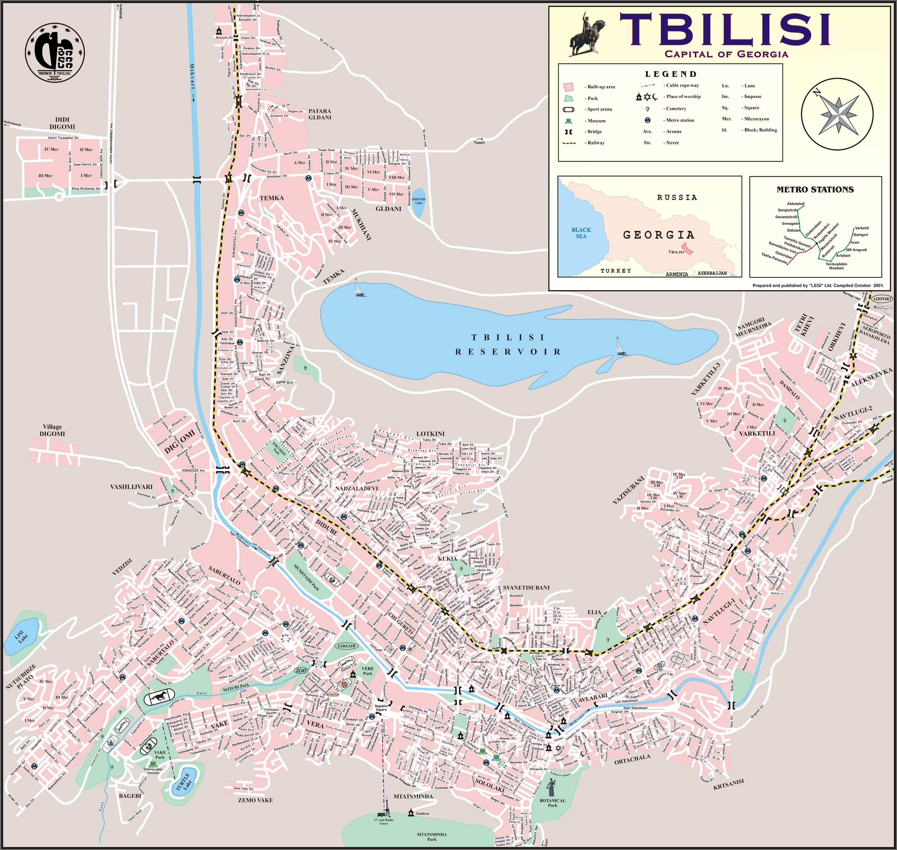 Карта Тбилиси