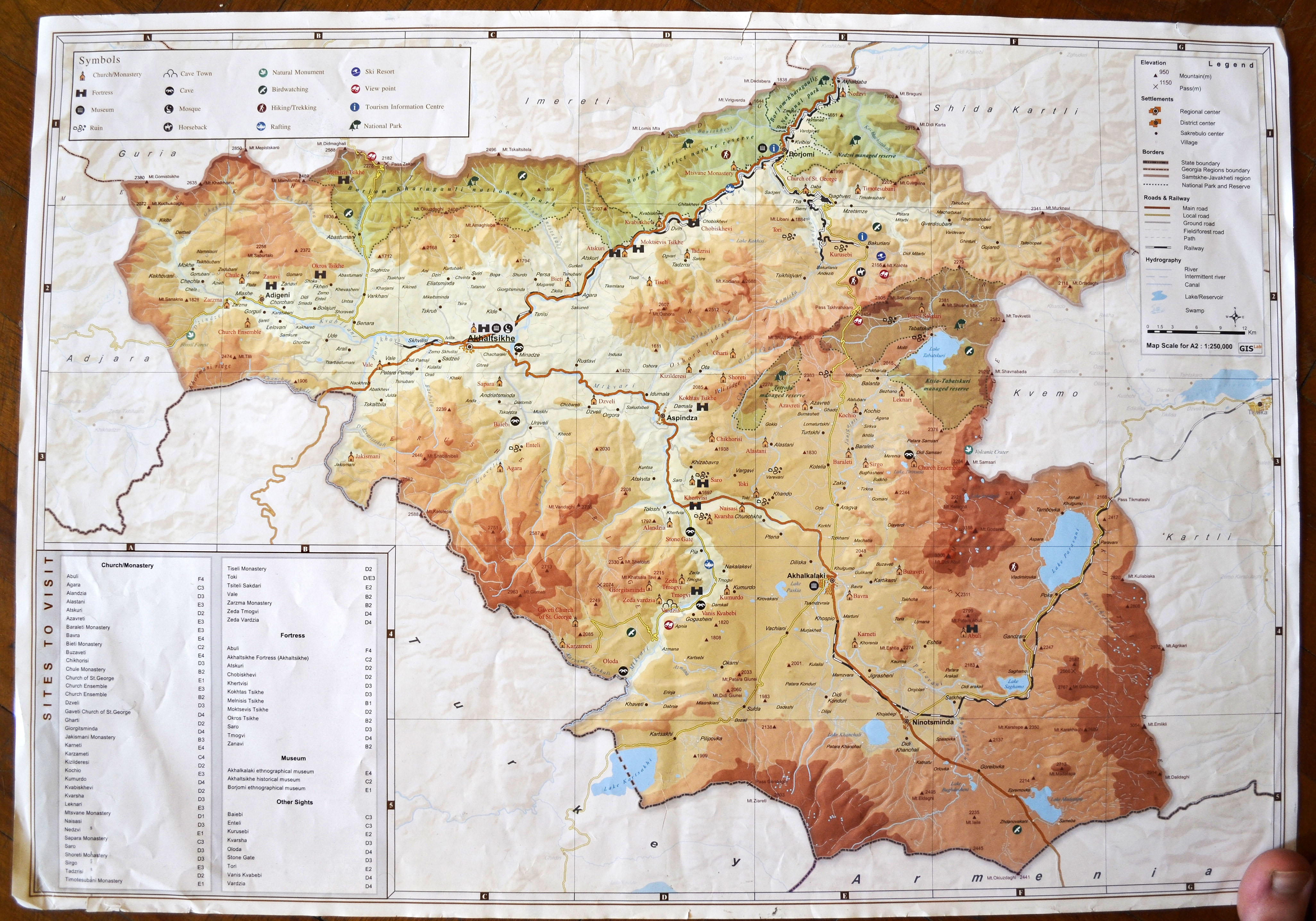 карта самцхе-джавахети