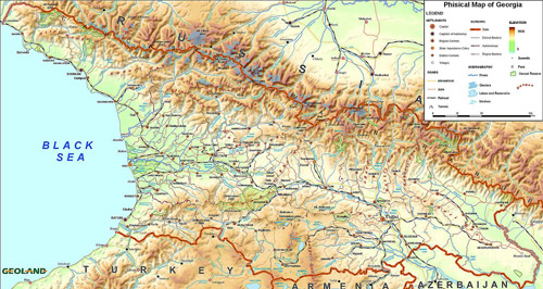 физическая карта грузии